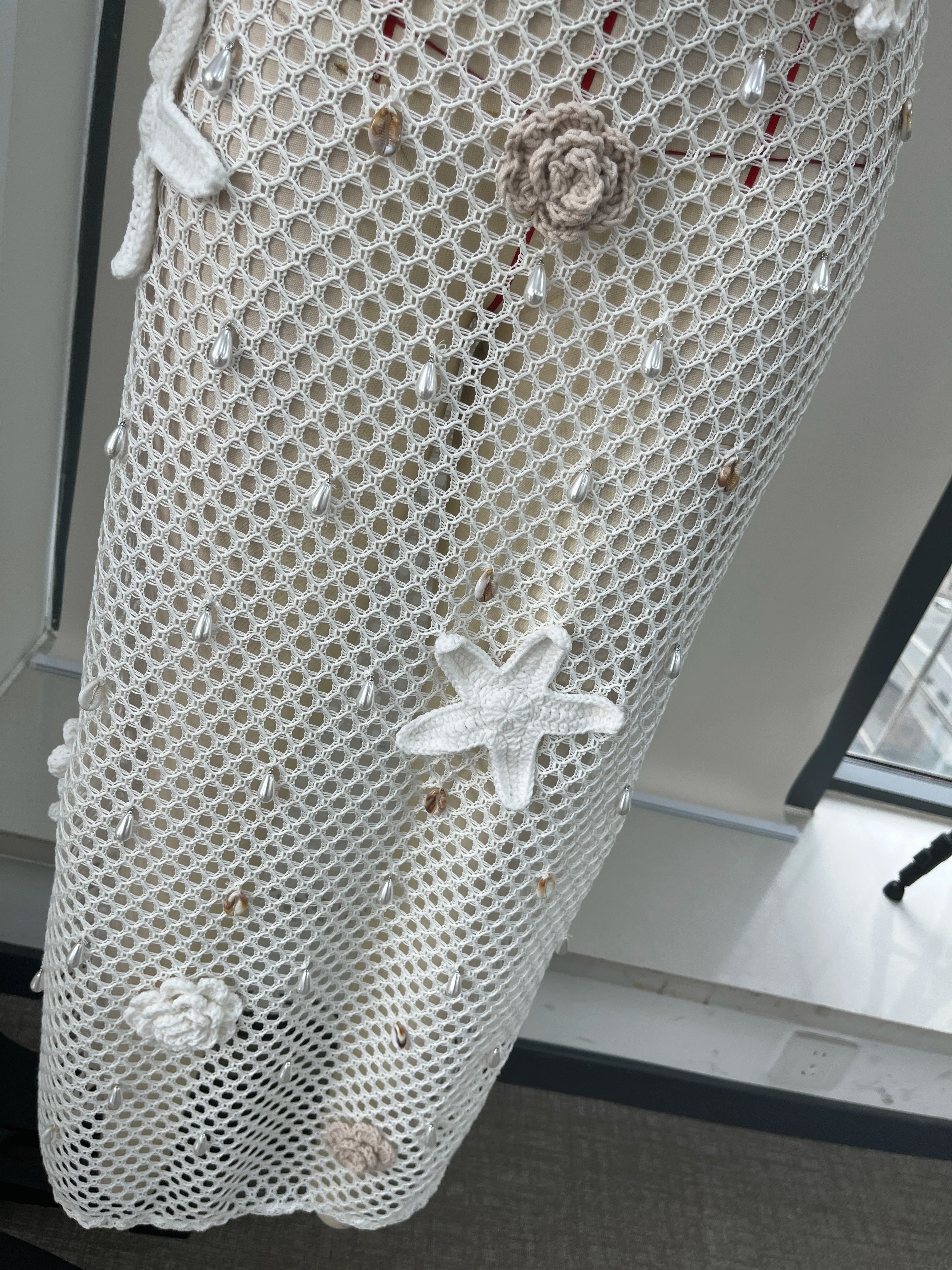 Knit Crochet Long Dress Sleeveless Dress Women Summer Party Dresses Cover Up Elegant Slim Maxi Vestidos Holiday Beach Robe