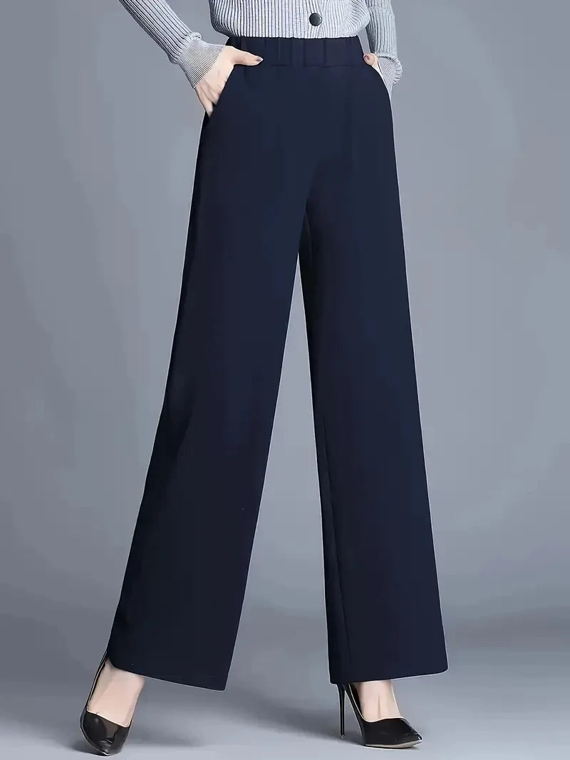 Classic Fit Straight Leg Trousers for Women Ladies' Commuter Work Pants Comfortable Professional Office Leggings