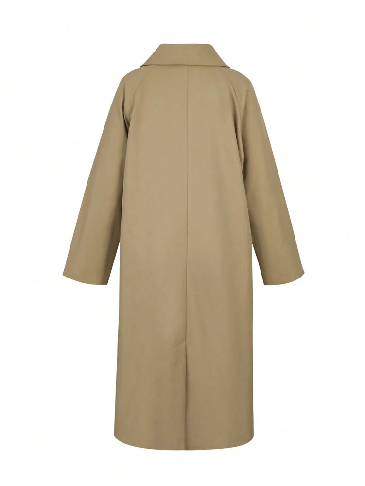 Autumn/Winter Fashion Outerwear Women's Check Print Front-Buttoned Casual Long-Sleeved Mid-Length Trench Coat 2025 New Arrival