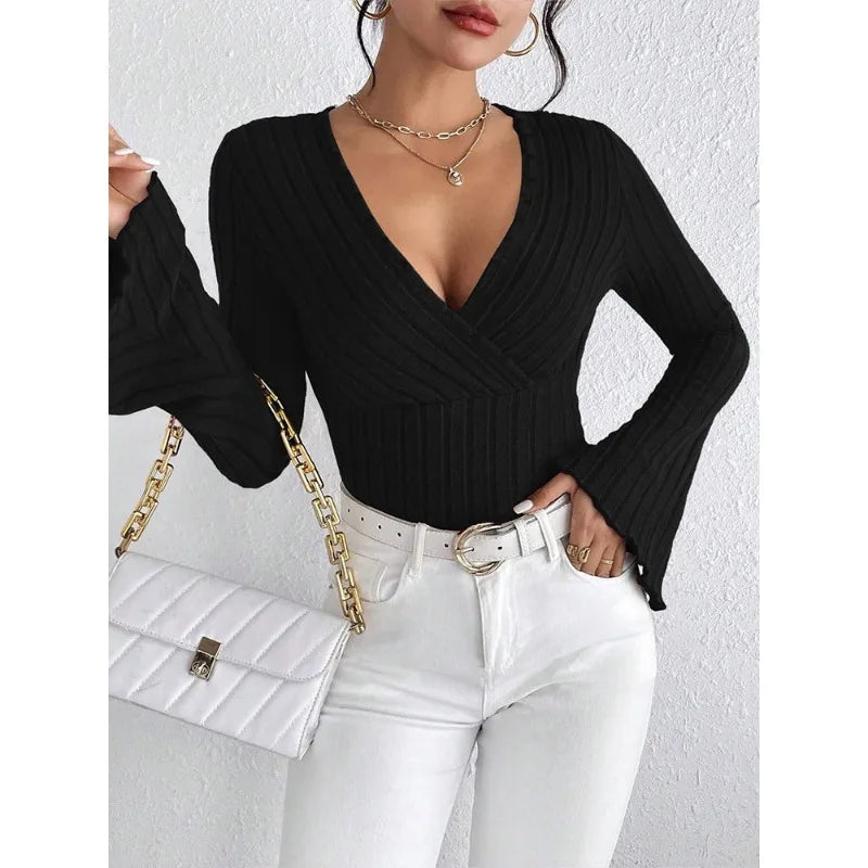 Tops for Woman Clothing Shoujo Clothes Women Women's Cropped Long Sleeve T-shirt Longsleeve Female Top T-shirts Pulovers Tees