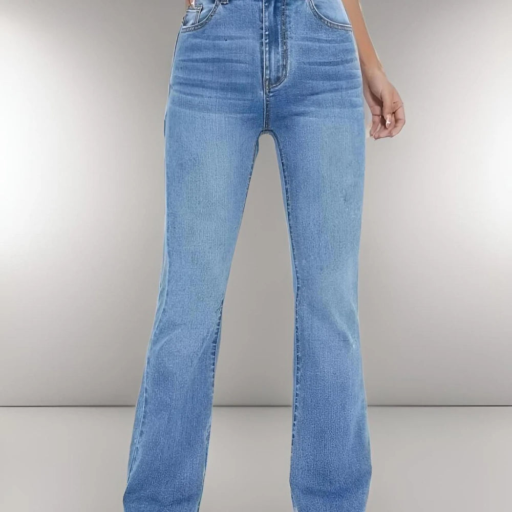 New women's hot jeans slimming European and American style casual versatile high waist washed Denim trousers for women