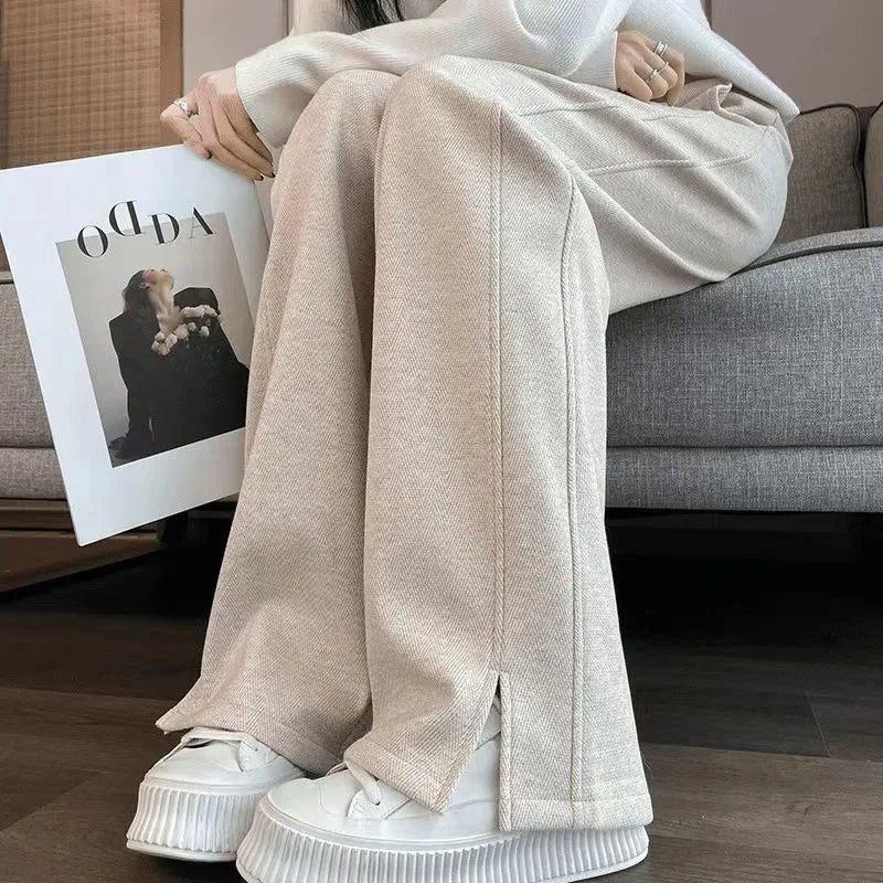 Wide Leg Pants High Waist Straight Cut Commute Sale Korean Fashion Casual Trousers for Women Autumn Winter