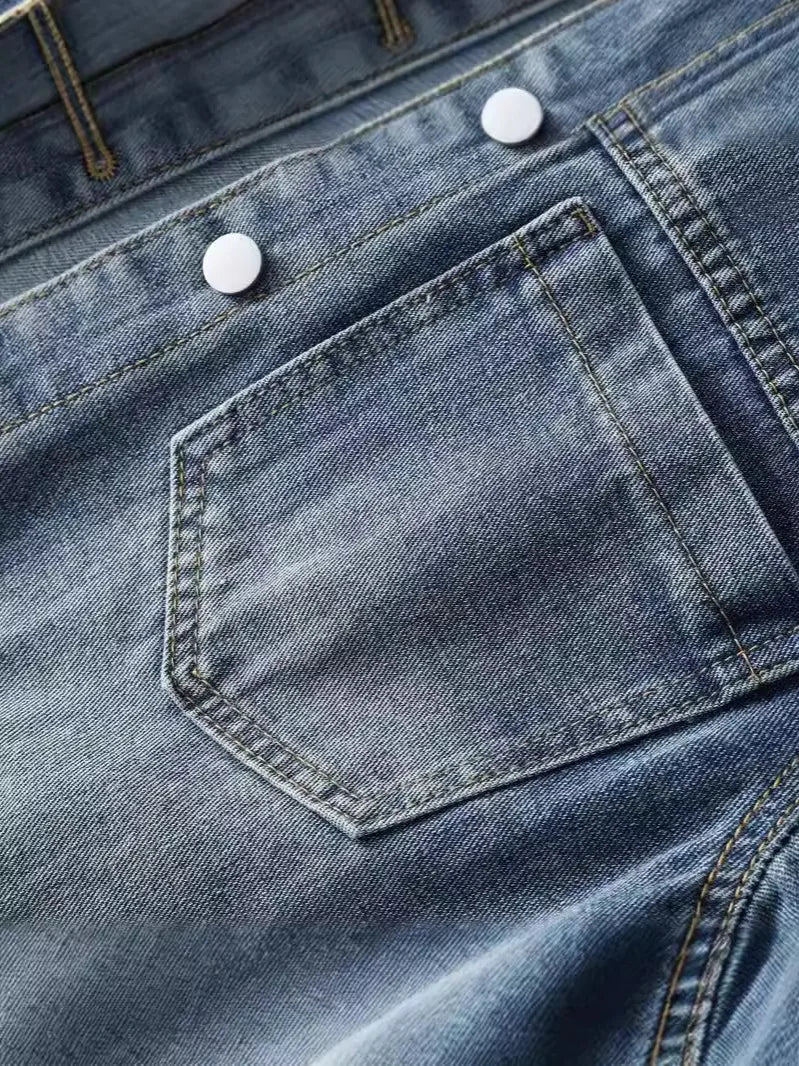 Retro Spring and Autumn New Denim Jacket for Women, Short, Simple and Casual Model, Retro Color Washed Texture Top Denim Jacket