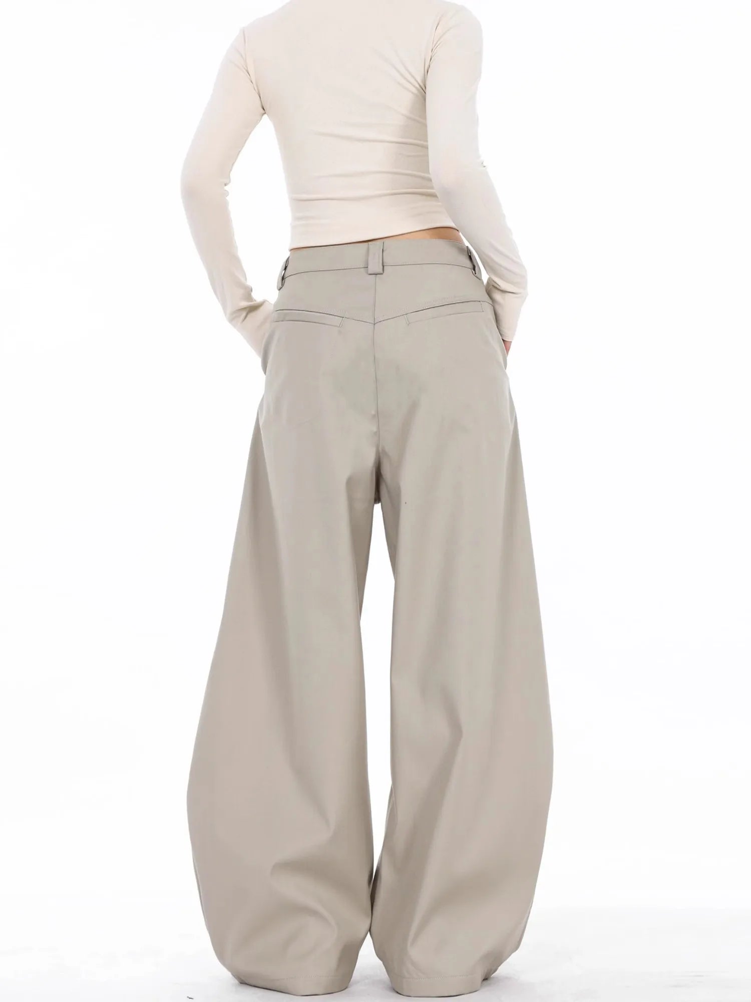 High Waist Women Suit Pants Straight Office Ladies Korean Fashion Trousers Casual Button Loose Female Black Pants New 2025