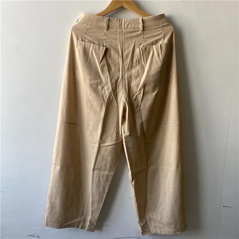 Limiguyue Fashion Banana Pant Women Casual Loose Cotton Linen Trousers Spring Autumn High Waist Slim Solid Pants Versatile 491P